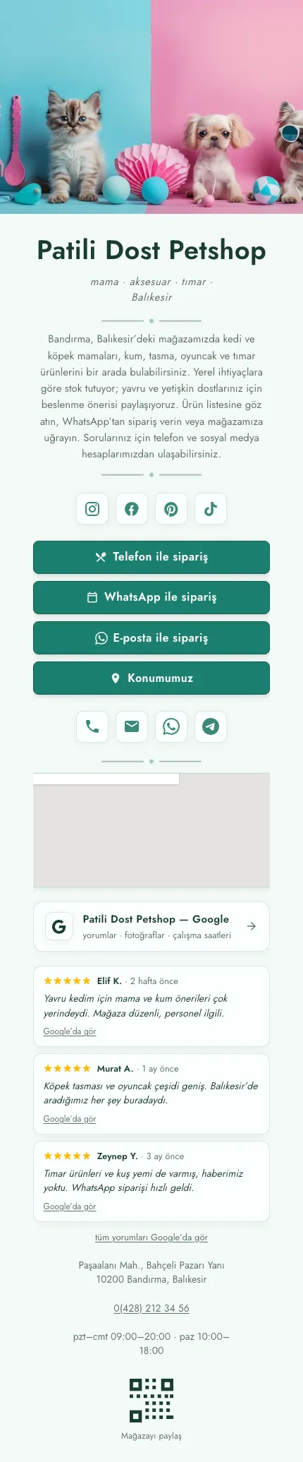Kafe — örnek site önizlemesi