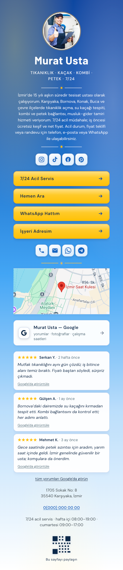 Serbest avukat — örnek site önizlemesi