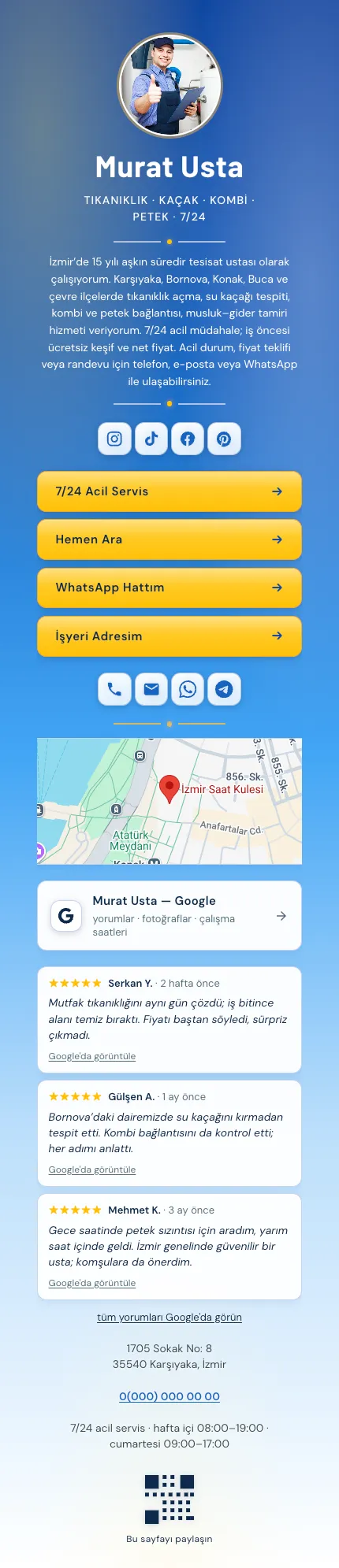 Serbest avukat — örnek site önizlemesi