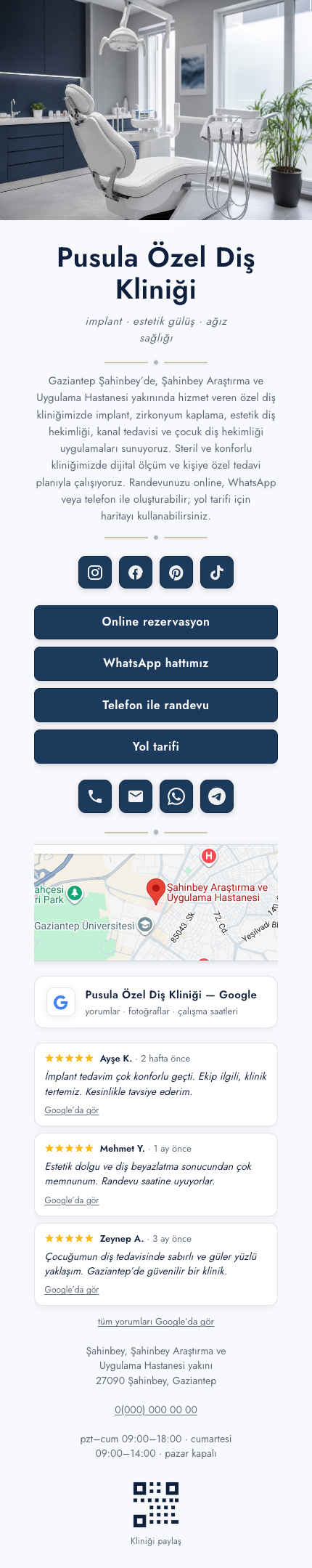 Klinik · Metin · Laci template preview