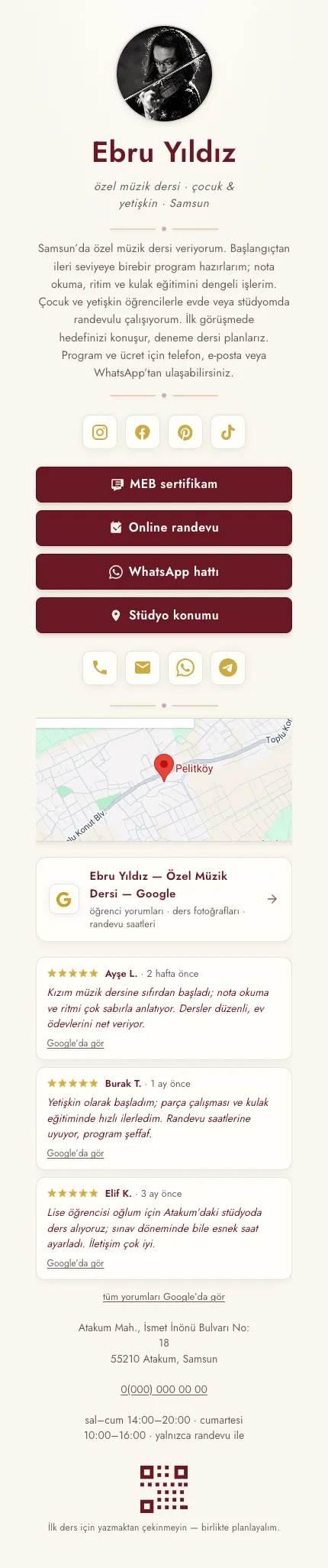 Öğretmen · İkonlu · Beyaz Bordo template preview