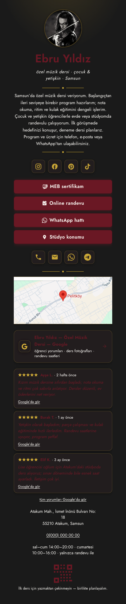 Öğretmen · İkonlu · Siyah Bordo template preview