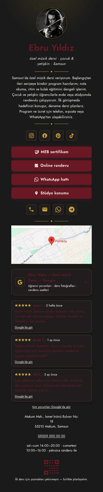 Öğretmen · İkonlu · Siyah Bordo template preview